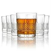 CELLO Brilliant Whiskey Rocks Glass Set of 6 Pcs, 215 ml Transparent | Leadfree Freezer & Dishwasher Safe, Toughened Glass Set for Bar, Liquor, Whiskey, Cocktail, Mocktail, Mojito & Cold Beverages
