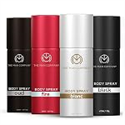 he Man Company Deodorant for Men Gift Set | Pack of 4 Body Sprays (150ml Each) | Long Lasting Deodorant for Men | Black, Blanc, Fire & Oud | Premium Fragrance with Musk, Sandalwood, Amber & Patchouli | Daily Office Wear Deo